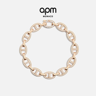 Marine链环手链玫瑰金色送人生日新年礼物 Maille APM Monaco