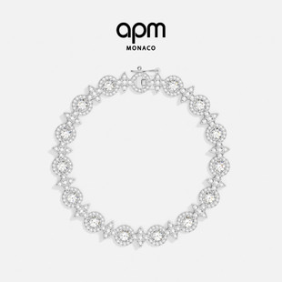 APM Monaco六芒星圆圈密镶手链高级情侣轻奢手饰品送人生日礼物