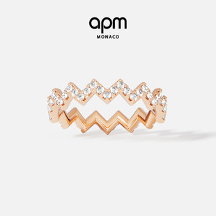 APM Monaco戒指玫瑰女金色银简约轻奢气质高级感手饰新年礼物