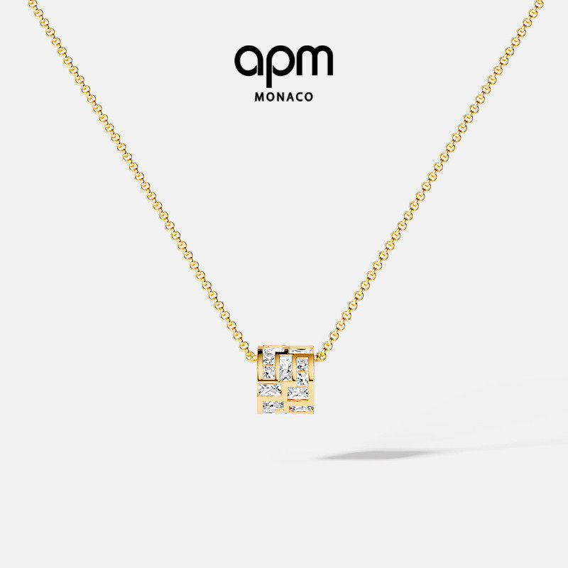 [杨紫同款]APM Monaco Ice冰块可调节项圈金黄项链送