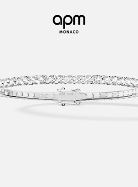 【618活动】APM Monaco Tennis网球手链密镶经典白色精致手饰礼物