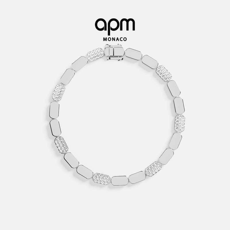 APM Monaco Yacht Club手链白色精致几何摩登中