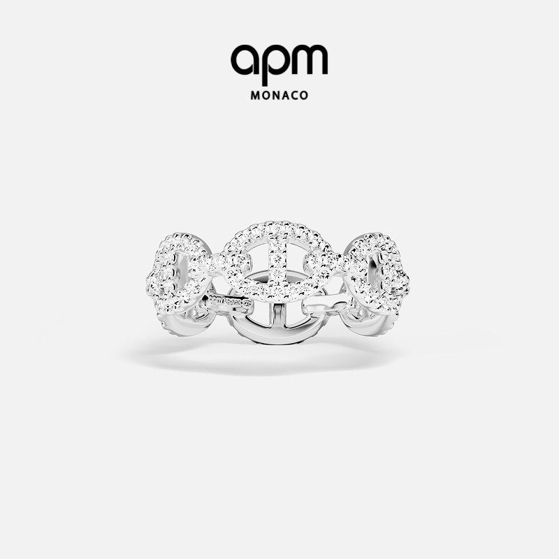 APM Monaco白色Maille Marine戒指水手环扣简