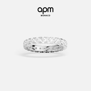 APM Monaco白色Tennis网球戒指精致简约时尚叠戴情侣对戒生日礼物