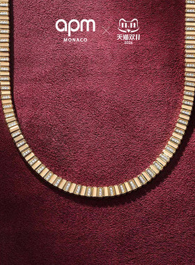 [杨紫同款新品]APM Monaco金黄色Graphique项圈项链几何时尚叠戴
