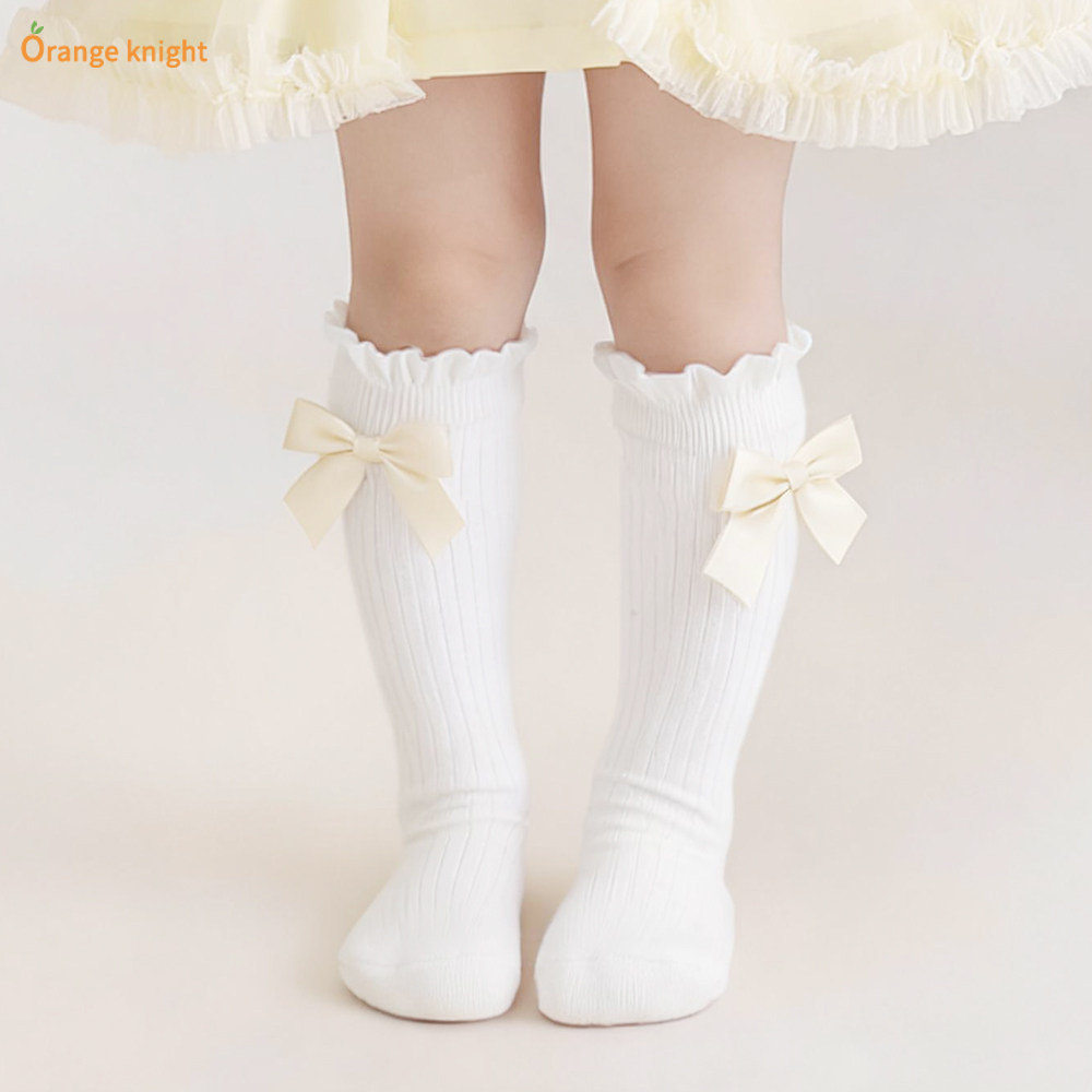 春夏薄款袜子新生婴幼儿宝宝袜甜美可爱百搭蝴蝶结周岁满月中筒袜