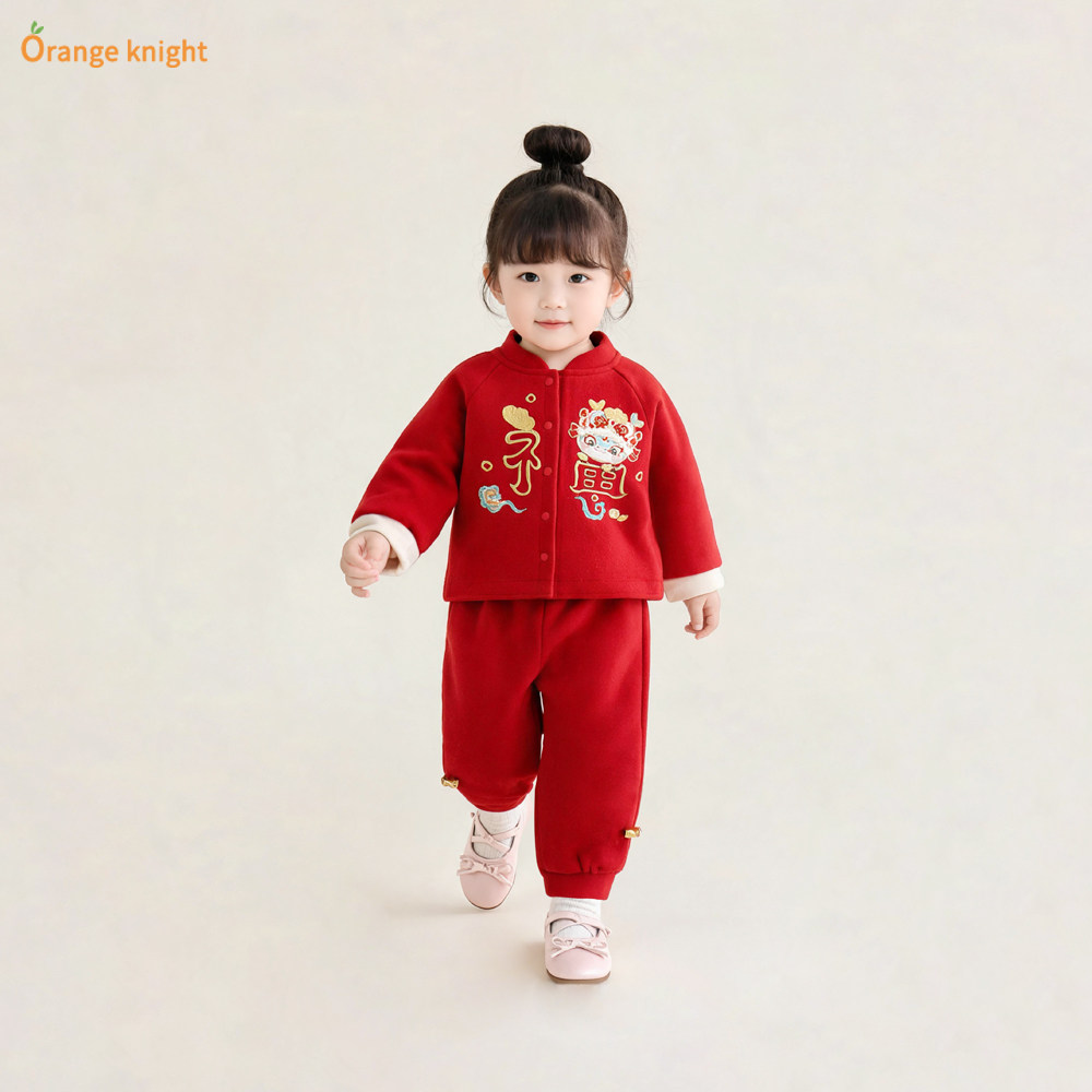 儿童国风过年新年拜年男女宝宝周岁礼服抓周唐装春秋新款汉服套装