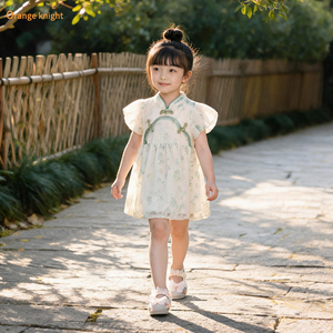 2026夏装薄款旗袍裙新中式儿童装中国风连衣裙小女孩盘扣设计纱裙