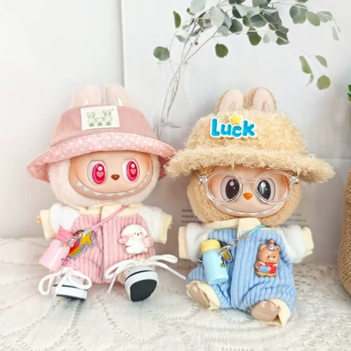 一二代labubu爱心爬爬服着替