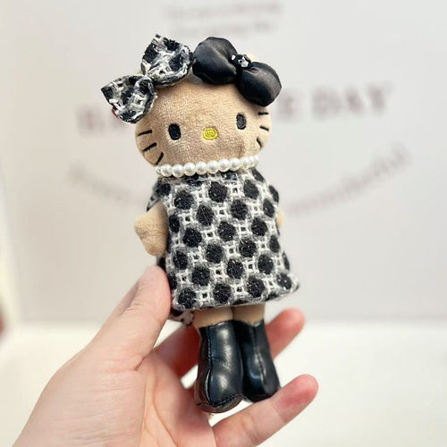 长腿kitty毛绒玩偶挂件娃衣KT娃娃公仔配饰千金kitty珍珠无袖裙女