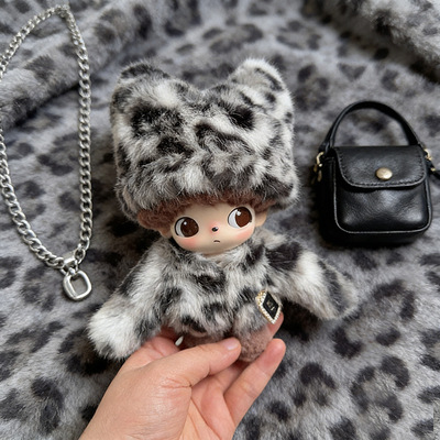 仅衣服】DIMOOWorld搪胶挂件娃衣皮草服布鲁托奇奇和蒂蒂豹纹大衣