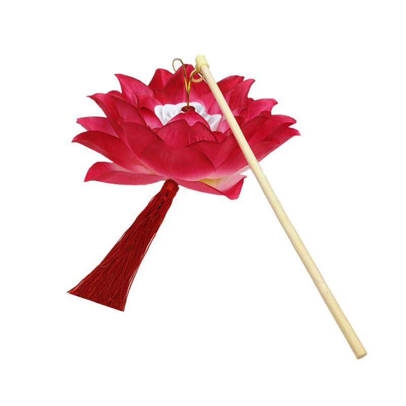 led手提莲花灯绸布荷花灯儿童舞台走秀汉服表演古风拍摄道具 包邮