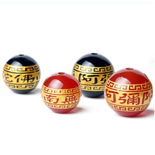 红黑玛瑙烫金色阿弥陀佛刻字圆珠DIY穿水晶散珠串珠手工饰品配件