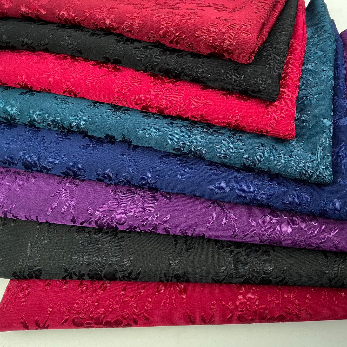 秋冬厚弹力喜婆婆敬酒服新娘提花蕾丝复合面料大提花手工DIY布料