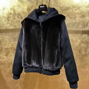 布拉斯琦皮草LP联名双面穿NAFA黑貂短款外套 3600 定金500