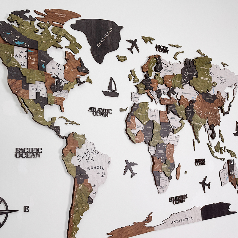 客厅展厅卧室书房木质3D立体地图