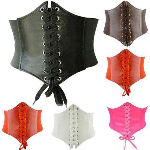 Hot Women's ultra Plus wide belt Faux Leather Elastic corset