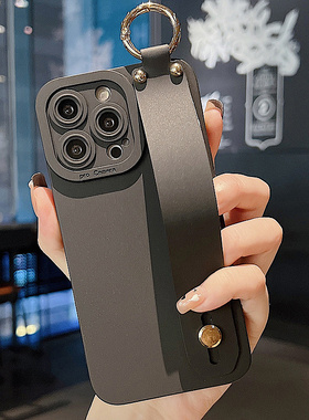 适用苹果16手机壳iPhone15腕带13硅胶14男女12支架11磨砂黑16promax防摔15promax全包14promax保护套13PM潮牌