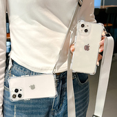 适用iPhone17promax手机壳苹果16promax斜挎背带15透明13女14气囊防摔12硅胶11挂绳15pro保护套17p背包14pm软