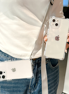 适用苹果16promax手机壳iPhone17promax斜挎背带15透明13女14气囊防摔12硅胶11挂绳15pro保护套16p背包14pm软