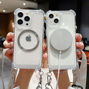 适用苹果iPhone17promax手机壳16promax透明15气囊防摔14斜挎背带13磁吸12女款11挂绳15pro保护套14p无线充电