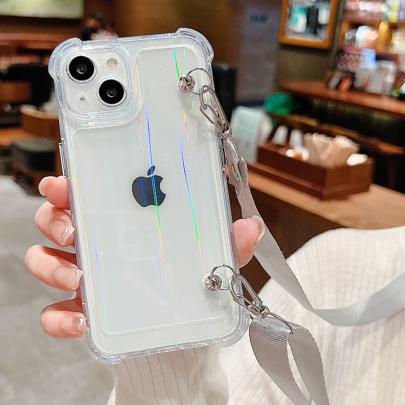 苹果16手机壳iPhone15/14/13/12/11斜挎背带女款16promax透明15promax气囊防摔14pro保护套13promax挂绳适用