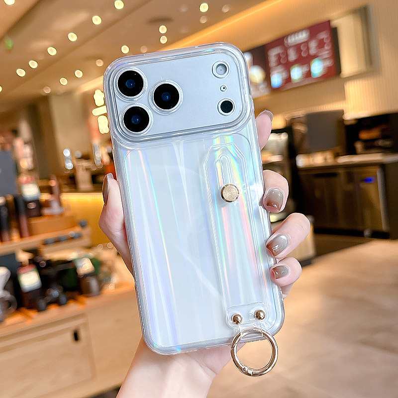 适用iPhone17promax手机壳13苹果16promax手腕带支架15透明14女款12防摔15pro保护套14pro硅胶13pm软壳潮镭射