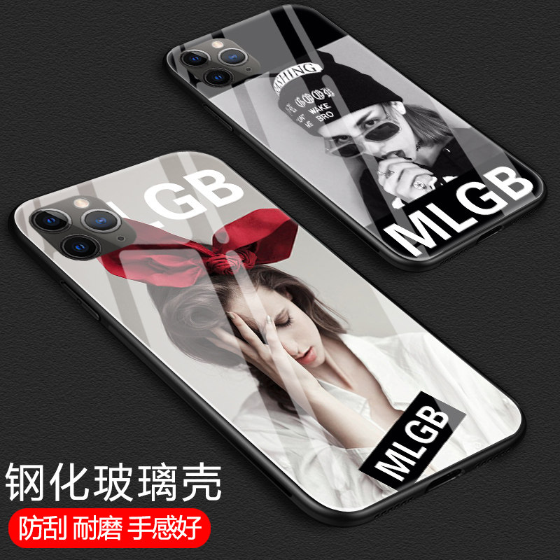 适用于苹果16ProMax手机壳13钢化玻璃壳iPhone15Pro保护套14欧美女冷淡风12文艺女款11硅胶壳
