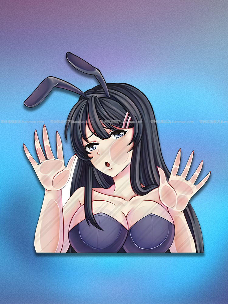 二次元反光车贴性感美女机车窗防水贴纸摩托车头盔汽车动漫装饰贴