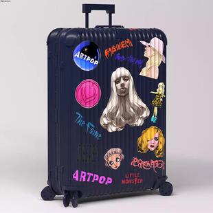 ladygaga行李箱贴纸防水不留胶高级感大号旅行箱改造装饰贴纸潮牌