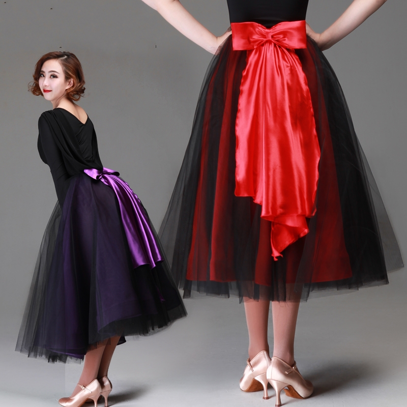 舞飞扬 摩登舞裙新款国标舞半身裙华尔兹蓬蓬裙交谊舞大摆练习裙