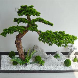 迎客松仿真树大型假树新中式造景室内外松树酒店橱窗装饰摆件绿植