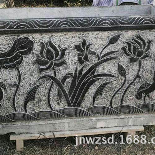 古代老石雕鱼缸图片大全山东制作仿古石质鱼缸价钱