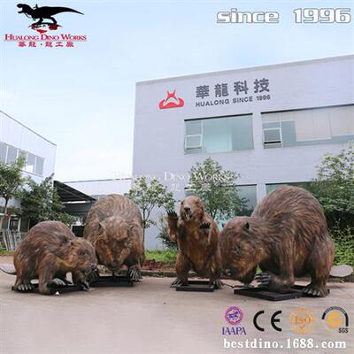 仿真河狸仿真动物电动模型公园景区展览参观商场互动厂家制作.