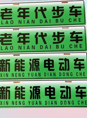 新能源电动车四轮观赏车牌照