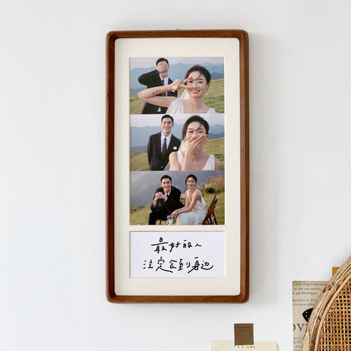 高级感婚纱结婚礼物送新人照片做成实木相框挂墙diy定制打印装裱