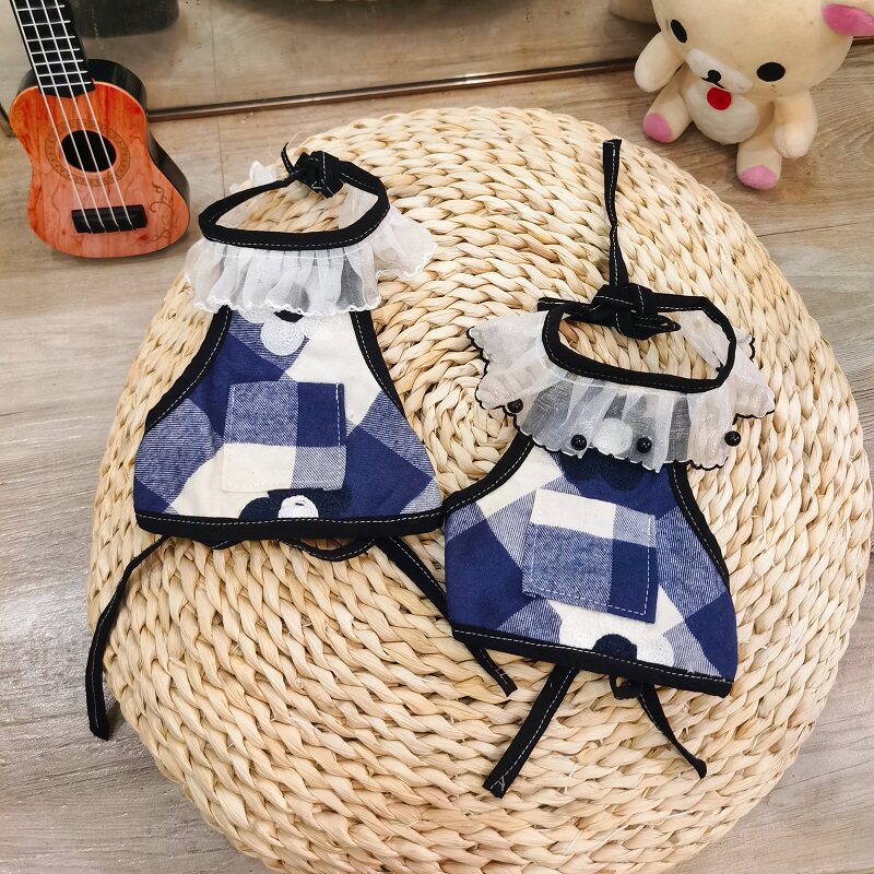 宠物肚兜猫咪狗狗泰迪约克夏博美装饰防脏围嘴纯棉工作围裙