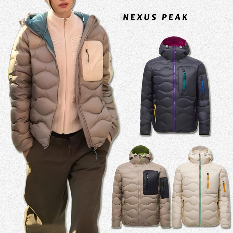 【NEXUS PEAK】锁温保暖面包吐司男女撞色90白鸭绒连帽羽绒服外套
