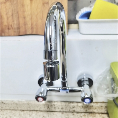 洗菜盆家用双孔洗衣池阳台洗碗池冷热入墙式洗衣柜水龙头二合一