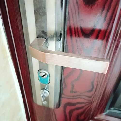 豪华黄古铜仿古大门执手把柄铝合金大门锁防盗门锁入户大全卧室