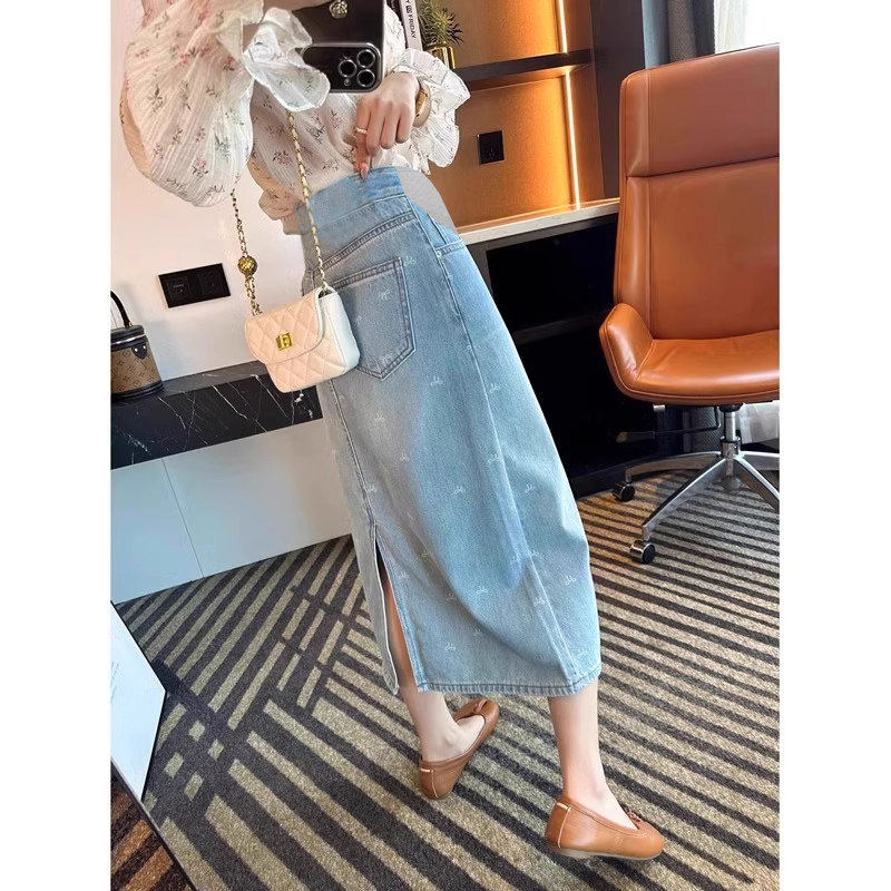 孕妇半身裙秋季2026新款开叉牛仔裙孕妇装夏装穿搭a字长款裙子女