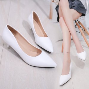 小跟单鞋细跟3cm矮跟少女高跟鞋大学生小清新白色工作鞋黑色皮鞋
