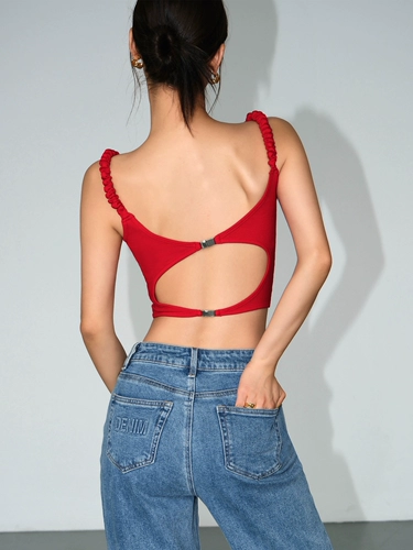 Черные сексуальные подтяжки, топ с чашечками, дизайнерская короткая майка топ без рукавов, с открытой спиной, тренд сезона