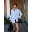 韩版 NEVA 女宽松2025新款 衬衫 百搭衬衣设计感BF衬衣 HU白色长袖