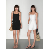 高级感吊带背心外穿收腰马甲无袖 上衣女休闲短裤 NEVA 两件套装