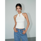 挂脖吊带背心女外穿夏设计感收腰黑色无袖 NEVA HU新中式 气质上衣