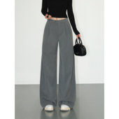 女通勤垂感宽松阔腿长裤 NEVA 老钱风条纹西装 休闲裤 西街杂志