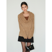 双层拼接假两件针织衫 审美偏爱 女简约轻奢荡领显瘦毛衣 NEVA