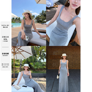 背心裙女气质收腰修身 柔塑轻雅 U领无袖 针织连衣裙 经典 NEVA