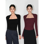 摩登女郎 气质假两件针织衫 NEVA 女小众修身 显瘦打底内搭上衣